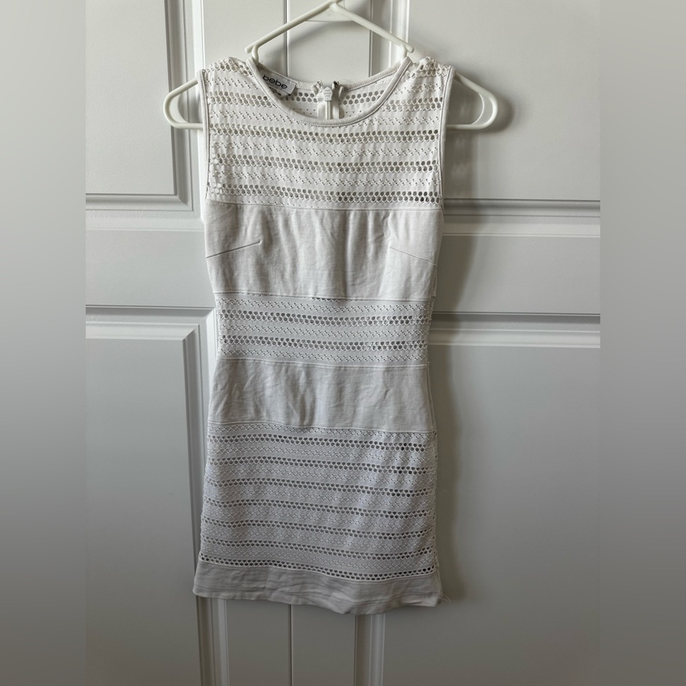 Bebe White Dress with Mesh